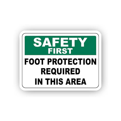2 (Pieces) 3" and 5" Foot Protection Required in This Area Sign Sticker, Waterproof Vinyl Decals for