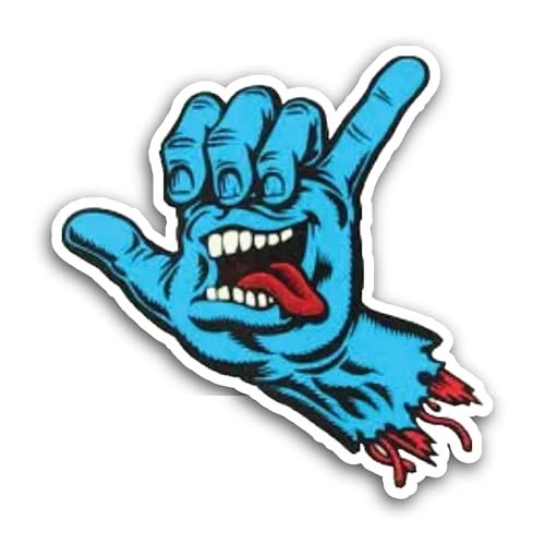 2 (Pieces) 3" and 5" Blue Hand Sticker, Waterproof Vinyl Decals for Many Purpose Like Cars, Trucks,