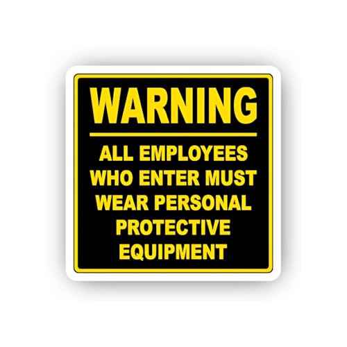 2 (Pieces) 3" and 5" Employee Protective Gear Requirement Sticker, Waterproof Vinyl Decals for Many