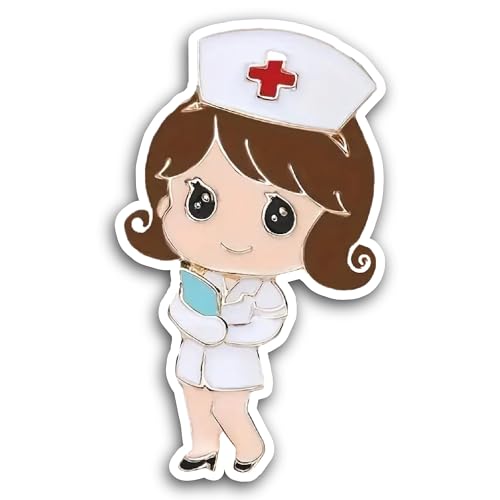 2 (Pieces) 3" and 5" Cute Nurse Sticker, Waterproof Vinyl Decals for Many Purpose Like Cars, Trucks,