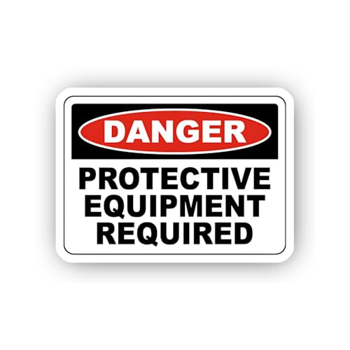 2 (Pieces) 3" and 5" Danger Protective Equipment Sticker, Waterproof Vinyl Decals for Many Purpose L