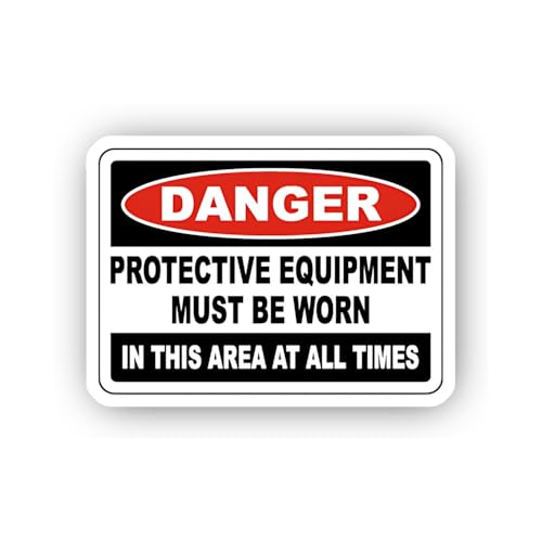 2 (Pieces) 3" and 5" All Times Protective Equipment Danger Sticker, Waterproof Vinyl Decals for Many