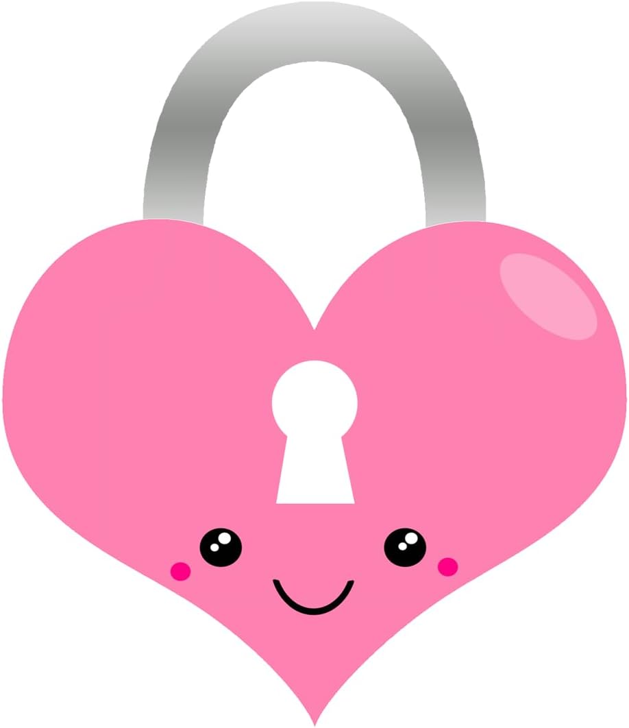 Inspirational Quote Heart Shaped Lock Motivational Sticker Vinyl Decal Motivation Stickers- 5" Vinyl Sticker Waterproof