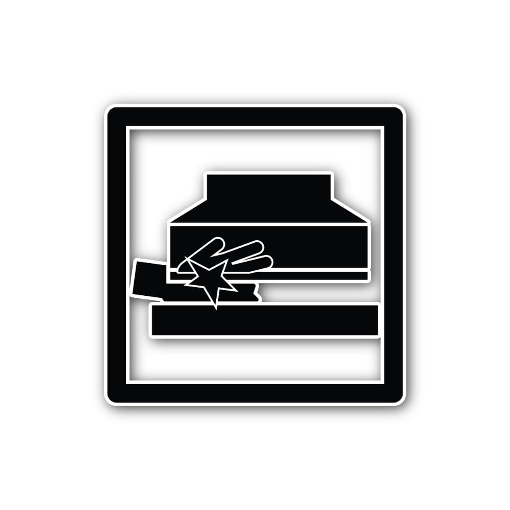 2 (Pieces) 3" and 5" Crushing Hazard Sticker, Waterproof Vinyl Decals for Many Purpose Like Cars, Tr