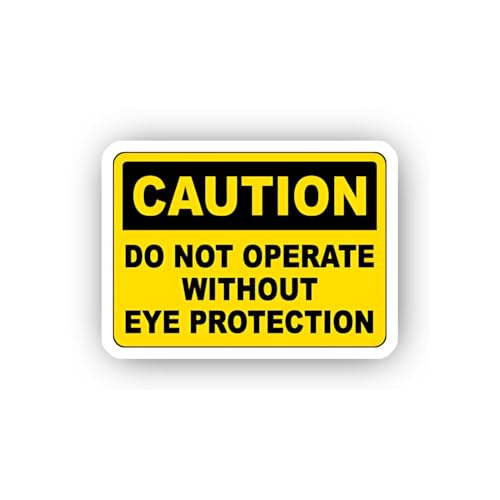 2 (Pieces) 3" and 5" Caution Eye Protection Required Sticker, Waterproof Vinyl Decals for Many Purpo