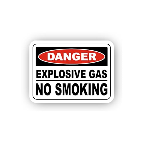 2 (Pieces) 3" and 5" Explosive Gas Danger Warning Sticker, Waterproof Vinyl Decals for Many Purpose