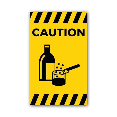 2 (Pieces) 3" and 5" Chemicals in use Symbol Sign Sticker, Waterproof Vinyl Decals for Many Purpose