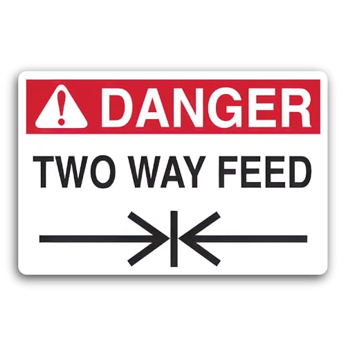 2 (Pieces) 3" and 5" Danger Sign Two Way Feed Decal Sticker, Waterproof Vinyl Decals for Many Purpos
