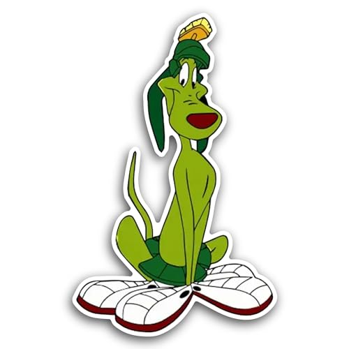 2 (Pieces) 3" and 5" Cartoon Green Dog Sticker, Waterproof Vinyl Decals for Many Purpose Like Cars,