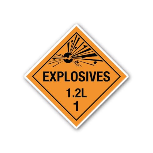 2 (Pieces) 3" and 5" Division 1.2L Explosives Placard Sticker, Waterproof Vinyl Decals for Many Purp