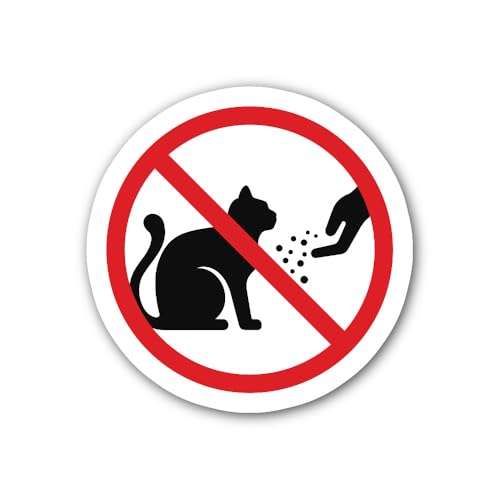 2 (Pieces) 3" and 5" Do not Feed The cat Sign Sticker, Waterproof Vinyl Decals for Many Purpose Like