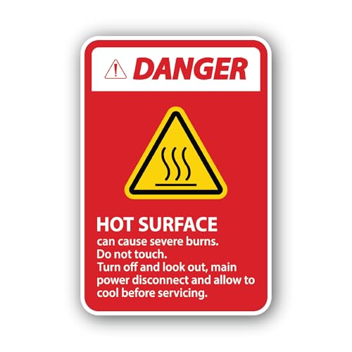 2 (Pieces) 3" and 5" Danger Hot Surface Sticker, Waterproof Vinyl Decals for Many Purpose Like Cars,