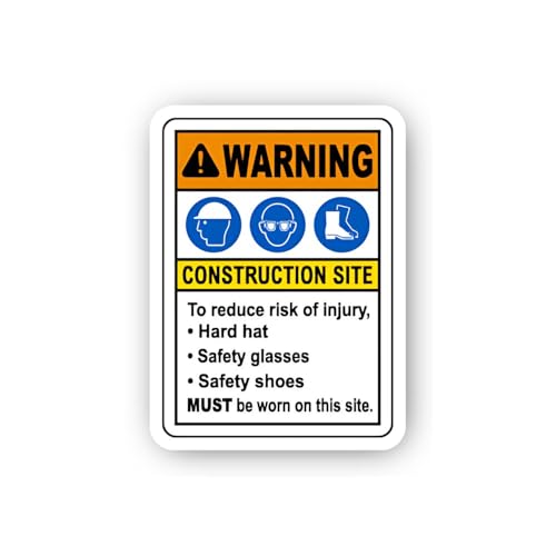 2 (Pieces) 3" and 5" Vertical Safety Equipment Warning Sign Sticker, Waterproof Vinyl Decals for Man