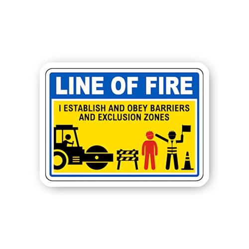 2 (Pieces) 3" and 5" Line of Fire Exclusion Zone Sticker, Waterproof Vinyl Decals for Many Purpose L
