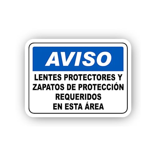 2 (Pieces) 3" and 5" Spanish Language Safety Gear Notice Sticker, Waterproof Vinyl Decals for Many P