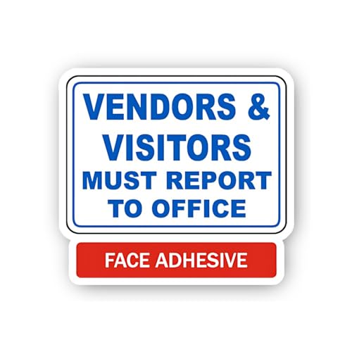 2 (Pieces) 3" and 5" Office Check-in Policy Decal Sticker, Waterproof Vinyl Decals for Many Purpose