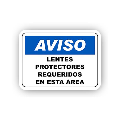 2 (Pieces) 3" and 5" Spanish Eye Protection Mandatory Sticker, Waterproof Vinyl Decals for Many Purp