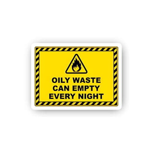 2 (Pieces) 3" and 5" Oily Waste Flammability Notice Sticker, Waterproof Vinyl Decals for Many Purpos