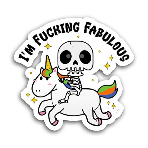 2 (Pieces) 3" and 5" Cartoon Unicorn Sticker, Waterproof Vinyl Decals for Many Purpose Like Cars, Tr