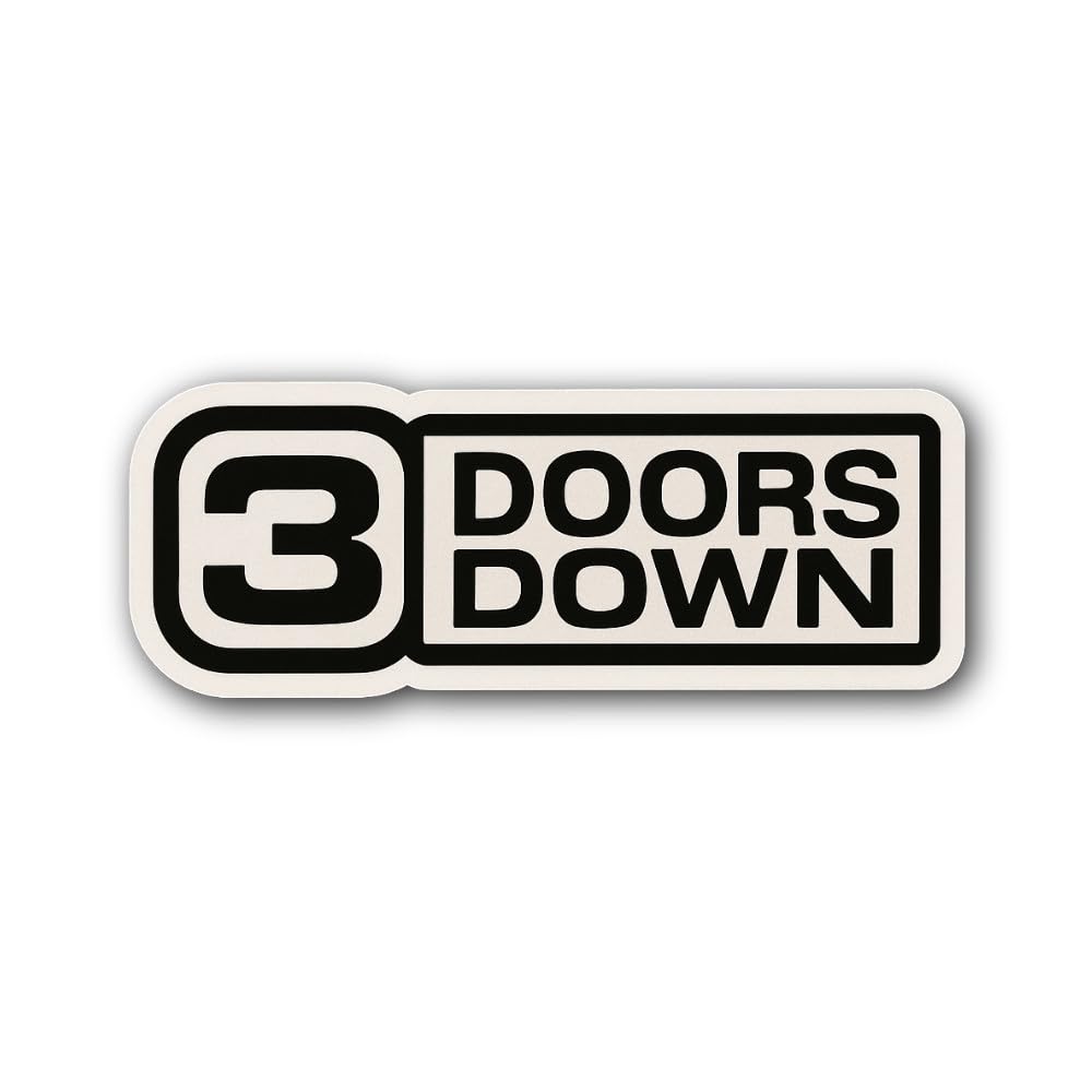 2 (Pieces) 3" and 5" 3 Doors Doors Down Sticker, Waterproof Vinyl Decals for Many Purpose Like Cars,