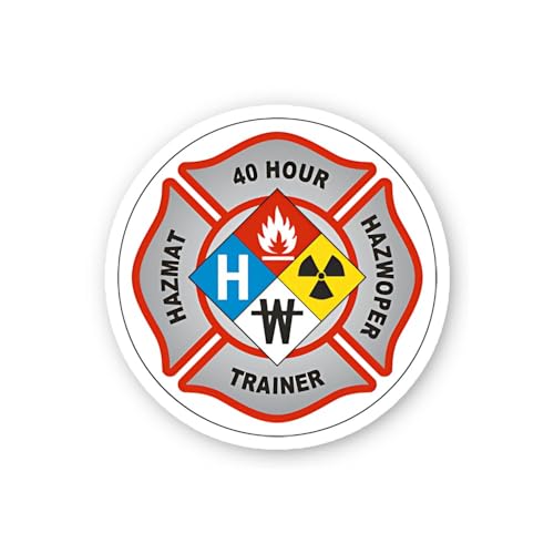2 (Pieces) 3" and 5" 40 Hour Hazmat HAZWOPER Trainer Maltese Cross Decal Sticker, Waterproof Vinyl D