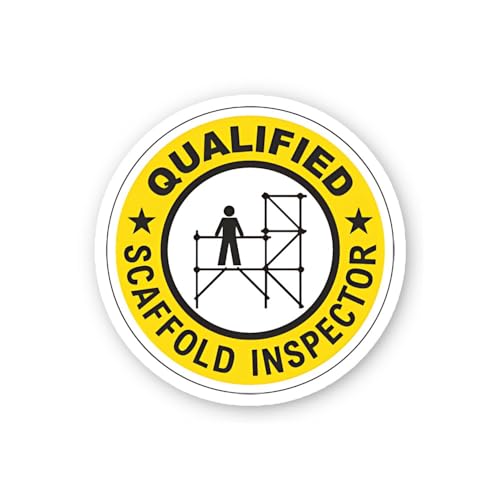 2 (Pieces) 3" and 5" Qualified Scaffold Inspector Sticker, Waterproof Vinyl Decals for Many Purpose