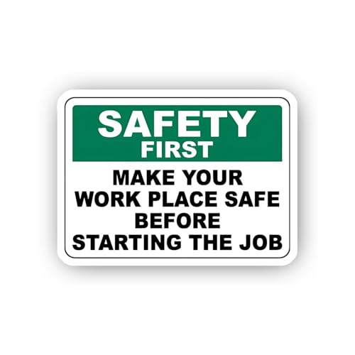 2 (Pieces) 3" and 5" Make Your Workplace Safe Sign Sticker, Waterproof Vinyl Decals for Many Purpose