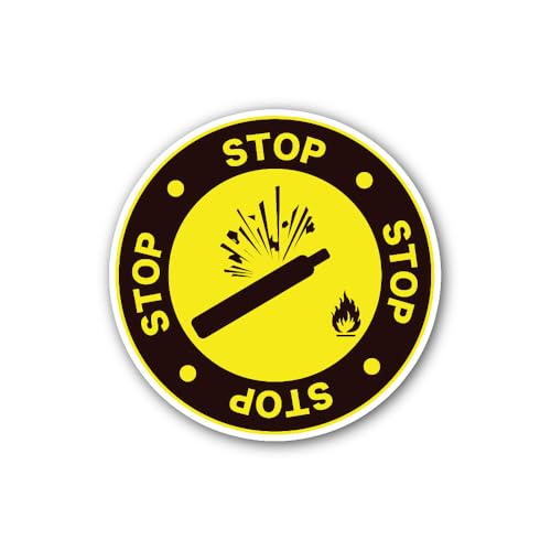 2 (Pieces) 3" and 5" Warning Pictogram for a pressurized Cylinder Sign Sticker, Waterproof Vinyl Dec