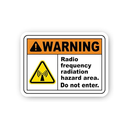 2 (Pieces) 3" and 5" Radio Frequency Warning Sign Sticker, Waterproof Vinyl Decals for Many Purpose