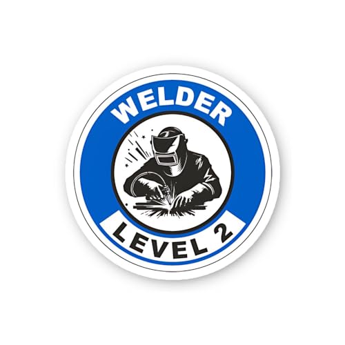 2 (Pieces) 3" and 5" Welder Level 2 Qualification Label Sticker, Waterproof Vinyl Decals for Many Pu