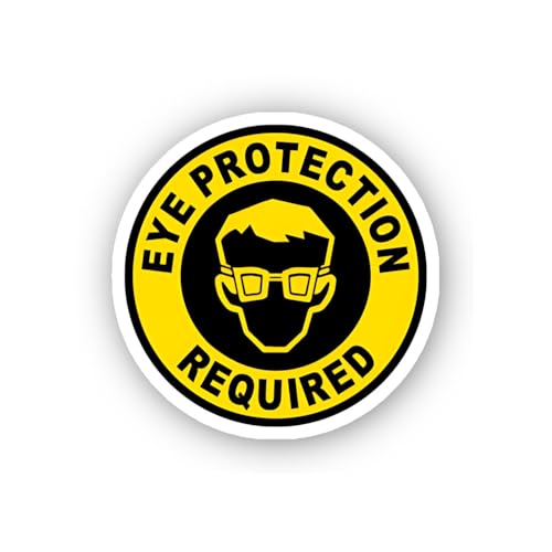 2 (Pieces) 3" and 5" Circular Eye Protection Symbol Sticker, Waterproof Vinyl Decals for Many Purpos