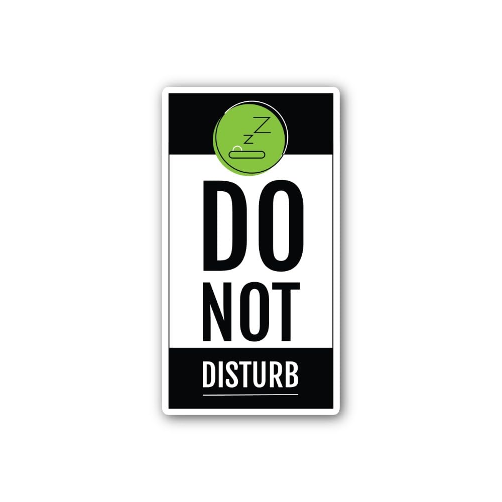 2 (Pieces) 3" and 5" Do Not Disturb Door Hanger Sticker, Waterproof Vinyl Decals for Many Purpose Li