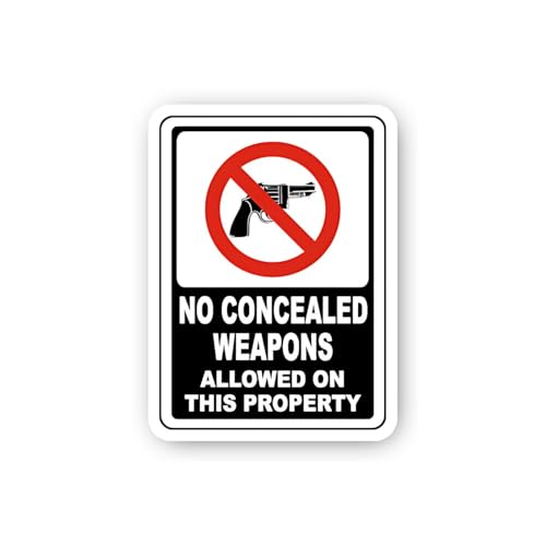 2 (Pieces) 3" and 5" No Concealed Weapons Sticker, Waterproof Vinyl Decals for Many Purpose Like Car