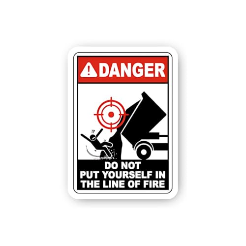 2 (Pieces) 3" and 5" Danger: Keep Clear of Moving Equipment Sticker, Waterproof Vinyl Decals for Man