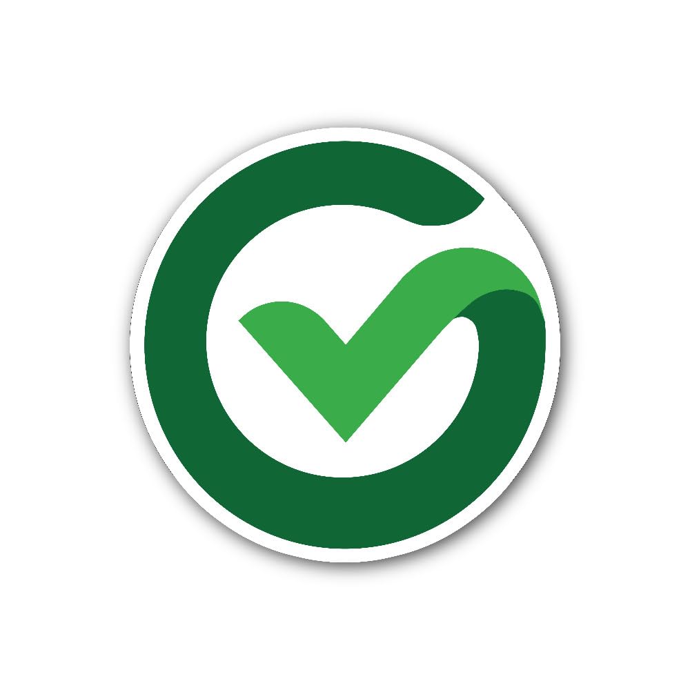 2 (Pieces) 3" and 5" Green Correct Mark Sticker, Waterproof Vinyl Decals for Many Purpose Like Cars,