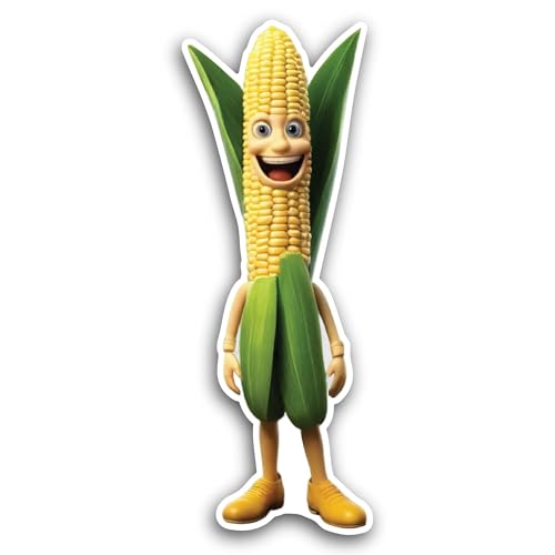 2 (Pieces) 3" and 5" Funny Corn Sticker, Waterproof Vinyl Decals for Many Purpose Like Cars, Trucks,