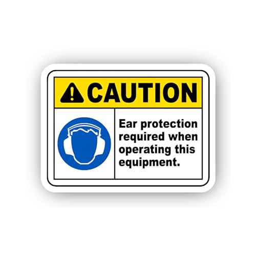 2 (Pieces) 3" and 5" Equipment Operation Hearing Safety Sticker, Waterproof Vinyl Decals for Many Pu