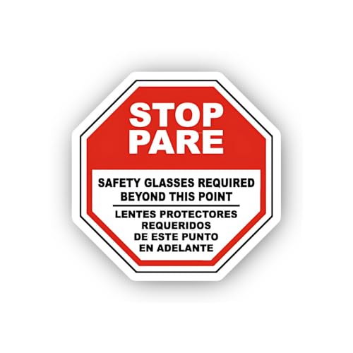2 (Pieces) 3" and 5" Bilingual Octagonal Safety Stop Sticker, Waterproof Vinyl Decals for Many Purpo