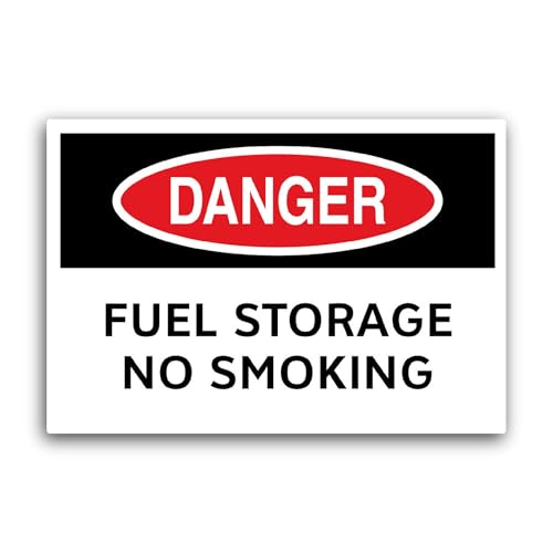 2 (Pieces) 3" and 5" Danger Sign Fuel Storage No Smoking Sticker, Waterproof Vinyl Decals for Many P