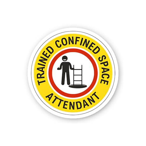 2 (Pieces) 3" and 5" Trained Confined Space Attendant Decal Sticker, Waterproof Vinyl Decals for Man