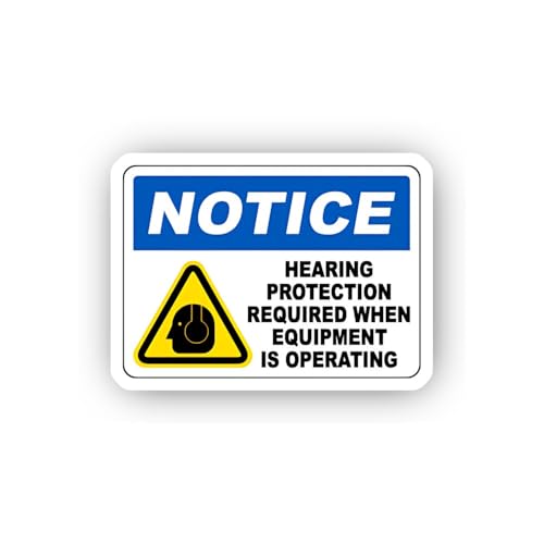 2 (Pieces) 3" and 5" Active Equipment Hearing Safety Warning Sticker, Waterproof Vinyl Decals for Ma
