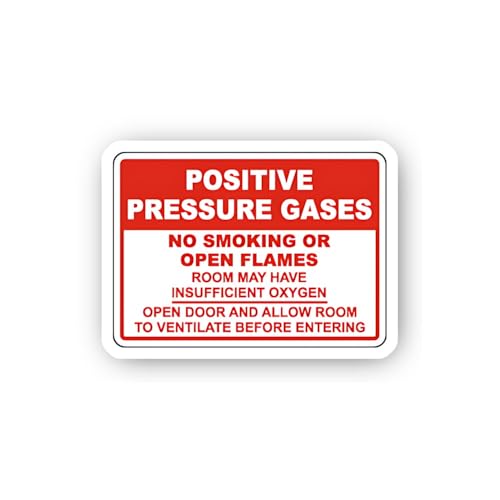 2 (Pieces) 3" and 5" Red Positive Pressure Gas Safety Instructions Sticker, Waterproof Vinyl Decals