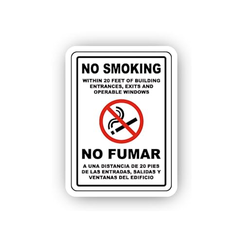 2 (Pieces) 3" and 5" Bilingual Twenty Foot Restriction Sign Sticker, Waterproof Vinyl Decals for Man