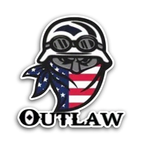 2 (Pieces) 3" and 5" Outlaw Text Sticker, Waterproof Vinyl Decals for Many Purpose Like Cars, Trucks
