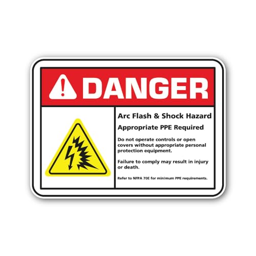 2 (Pieces) 3" and 5" NFPA 70E Arc Flash Sticker, Waterproof Vinyl Decals for Many Purpose Like Cars,