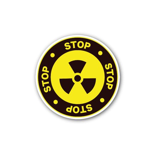 2 (Pieces) 3" and 5" Radioactive Symbol Sign Sticker, Waterproof Vinyl Decals for Many Purpose Like