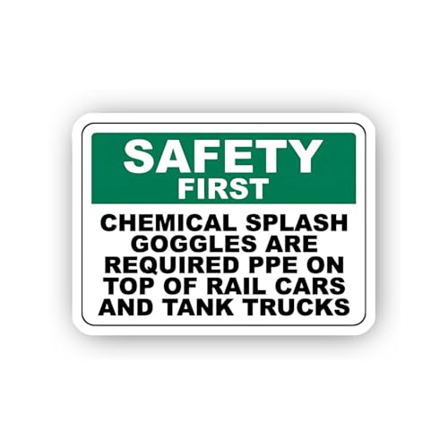 2 (Pieces) 3" and 5" Everyone Grinding Must Wear Goggles Sign Sticker, Waterproof Vinyl Decals for M