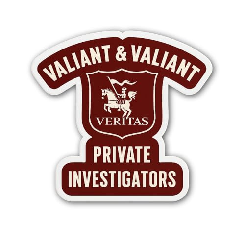 2 (Pieces) 3" and 5" Valiant & Valiant Veritas Private Investigators Sticker, Waterproof Vinyl Decal