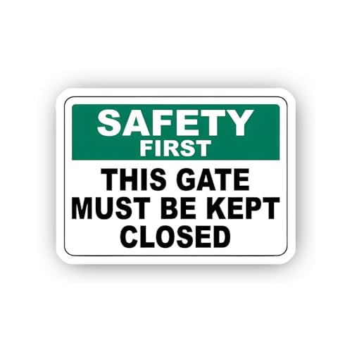 2 (Pieces) 3" and 5" This Gate Must Be Kept Closed Sign Sticker, Waterproof Vinyl Decals for Many Pu