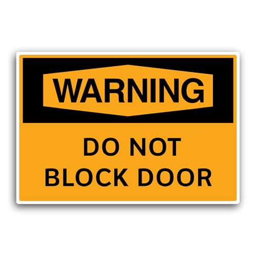 2 (Pieces) 3" and 5" Warning Do Not Block Door Sticker, Waterproof Vinyl Decals for Many Purpose Lik
